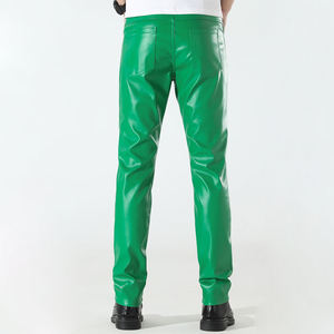 Pantalons en cuir pour hommes de haute qualité, coupe-vent, anti-plis, pour usage quotidien, avec logo personnalisé, vente en gros - Product Image 2