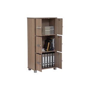 Caja de Almacenamiento Minimalista de Tablero Laminado con Acabado Ebonnese, Organizador Multiusos de Tres Niveles con Cerradura y Llaves Separadas - Product Image 2