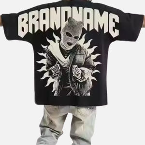 Camiseta de Algodón Puro para Hombre, Estilo Hip Hop, Impresión DTG de Alta Calidad, Lavado Retro, Totalmente Estampada, Talla Grande, 100% Algodón - Product Image 3