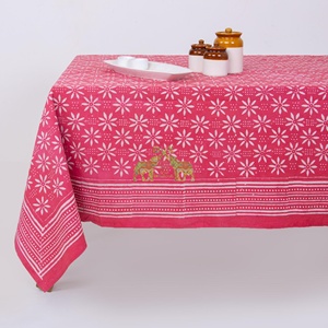 Hermosa mantel vintage con estampado Dabu para hotel, 100% algodón, cubierta de mesa con diseño elegante. - Product Image 2