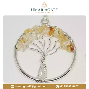 Llavero de Citrino Natural Árbol de la Vida, Colgante de Cristal, Amuleto de Gema para Bolso, Regalo Espiritual - Product Image 2