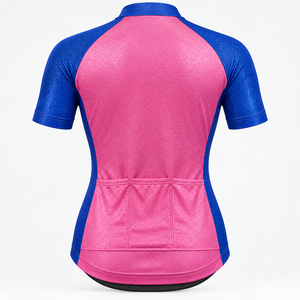 Maillot de ciclismo de manga corta rosa y azul real – Camiseta transpirable de secado rápido para bicicleta de carretera - Product Image 3