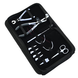 Kit d'outils pour extensions de cheveux Salon White : Pince à bandes adhésives, Coupe-keratine, Aiguilles à coudre courbées, Ciseaux à fil, Pinces de coiffure, Pince à doigts - Product Image 1