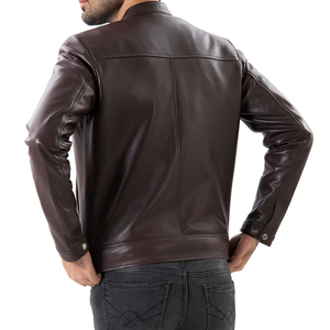 <b>Men's</b> <b>Leather</b> Motorcycle <b>Jacket</b> Genuine <b>Leather</b> Outerwear with Durable Stitching and Premium Finish - Product Image 2