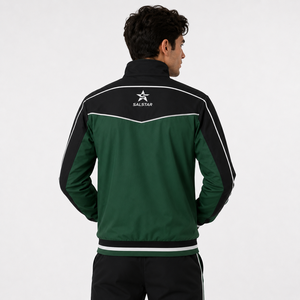 Performance Outerwear, Adjustable Hood and Cuffs, Durable Athletic Training Jacket, Streetwear <b>Wind</b> <b>Breaker</b> Two Tone Jacket - Product Image 2