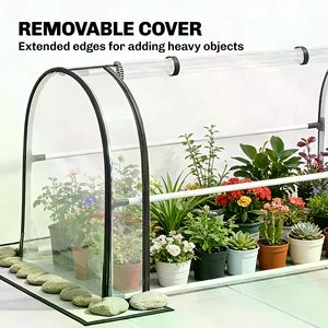 Indoor Garden Bed with Mini Greenhouse Tempered Glass and Polycarbonate Steel and Wood <b>Frame</b> for <b>Plant</b> Growing and Growth - Product Image 3