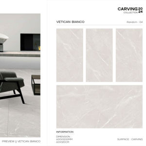 Azulejo de Porcelana Texturizado de Gran Formato Super Premium 600x1200 para Pared y Suelo, Uso Interior y Exterior Moderno - Product Image 1