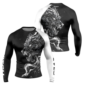 Rashguard de manga larga para mujer, tela elástica, logotipo personalizado, para artes marciales, grappling, entrenamiento, Rash Guard para hombre en venta - Product Image 6