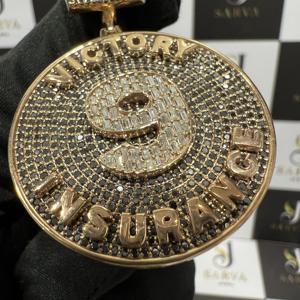 Pendentif rond en argent 925 avec diamant moissanite VVS, excellente qualité, forme certifiée IGI, pendentifs sertis de diamants pour hommes et femmes - Product Image 4