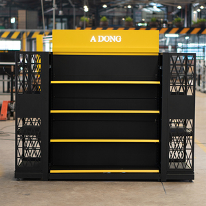 Étagères de supermarché horizontales métalliques double face robustes et polies à plusieurs niveaux - Product Image 5