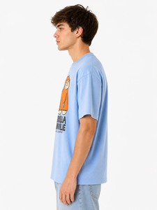 <b>Mens</b> Graphic Printed T Shirt Cotton blend fabric Blue Tee Casual Crew Neck Short Sleeve Stylish Streetwear Soft Breathable - Product Image 3