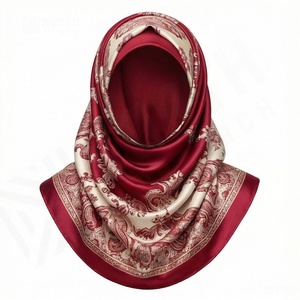 Pañuelo Hijab Cuadrado con Estampado Floral, Nuevo Pañuelo de Seda Sintética, Pañuelo para el Cuello, Accesorio para el Cabello de Mujer, Suave, Transpirable y a la Moda para las 4 Estaciones - Product Image 3