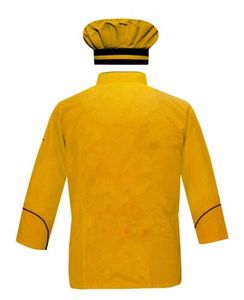 Chaqueta de Chef de Poliéster Amarillo Bordada a Mano con Gorra, Manga Larga, Alta Calidad, Estilo Medieval, para Tienda, Artesanía, Decoración, Arte, Hogar - Product Image 2