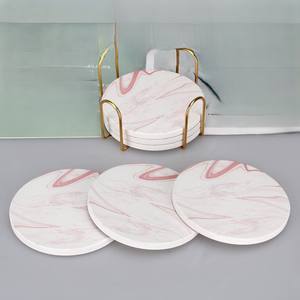 Luxury Modern Marble <b>Coasters</b> High Quality Natural Stone <b>Drink</b> <b>Coaster</b> Set With Sleek Finish Strong And Durable Surface Protects - Product Image 1