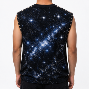 Plus Size Premium 100% Cotton Sleeveless Graphic <b>T</b> <b>Shirt</b> Streetwear <b>Muscle</b> Tee with Rhinestone DTG Printed Crew Neck Casual - Product Image 3