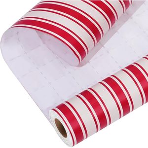 Papier d'emballage de Noël classique rayé rouge et blanc, rouleau de 17 pouces x 33 pieds, pour les fêtes d'hiver, papier d'emballage - Product Image 2
