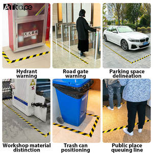 Ruban d'avertissement de voie simple face PVC caoutchouc <span class=keywords><strong>adhésif</strong></span> étanche Attention sécurité danger <span class=keywords><strong>sol</strong></span> <span class=keywords><strong>câble</strong></span> de Type souple - Product Image 6