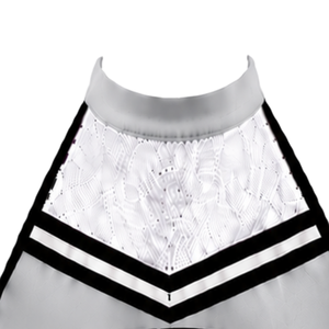 Haut court sans manches gris, blanc et noir pour cheerleading, uniforme de performance athlétique pour femmes et filles, entraînement d'équipe, sports - Product Image 3