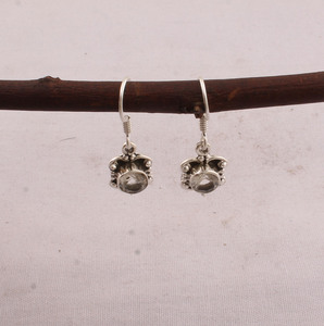 Wholesale 925 Sterling Silver Natural Faceted Crystal Water Drop Dangle <b>Earrings</b> Vintage Handcrafted Boho Flower Frame <b>Fine</b> - Product Image 5