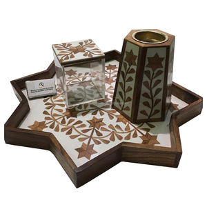 Ensemble de brûleur d'encens Bakhoor en résine incrustée à la main Boîte et brûleur Bakhoor avec plateau Ensemble Mubkhara - Product Image 4