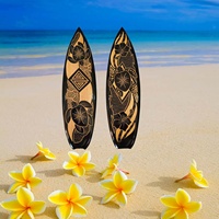 Planche de surf en bois de manguier sculptée à la main, 50 cm, design mixte, décoration murale, cadeau et artisanat d'Indonésie, Bali