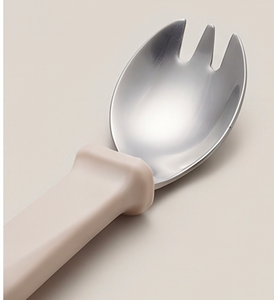 Ensemble de 6 couverts en acier inoxydable avec manches en plastique, design minimaliste réutilisable pour le camping et l'extérieur - Product Image 2
