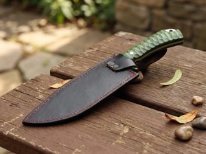 Couteau de chasse et de survie Bowie en acier carbone fait main avec manche en corne, longueur totale de 12,5 pouces, épaisseur de 3 mm - Product Image 4
