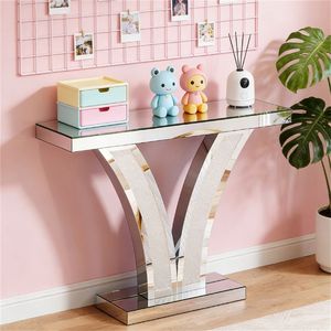 Mesa Consola Moderna en Forma de V con Escritorio de Almacenamiento Único y Características para Recibidor y Oficina en Casa - Product Image 4