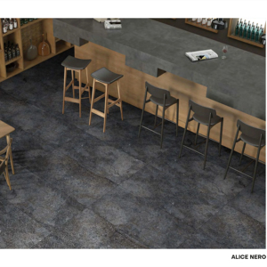 กระเบื้องพอร์ซเลนเคลือบเงาลายแกะสลัก พรีเมียมลุค ขนาด 60x120 ซม. รุ่น Alice Nero คุณภาพสูง ขนาด 600x1200 มม. สำหรับห้องนอน - Product Image 1