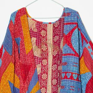 เสื้อคลุมกิโมโนสไตล์โบฮีเมียนวินเทจแบบขายส่ง เสื้อคลุมกิโมโนชายหาดแฟชั่น เสื้อแจ็คเก็ตผ้าควิลท์แบบสองด้าน - Product Image 2