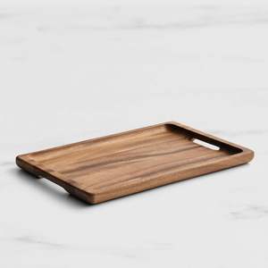 Plateau de service rectangulaire décoratif en bois d'acacia, artisanal, moderne, durable et luxueux, pour charcuterie et fromages - Product Image 1