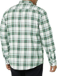Camisa de franela para hombre con botones, de algodón cepillado, con estampado a cuadros, manga larga, informal, para estilo urbano, uso en fines de semana y clima frío. - Product Image 2