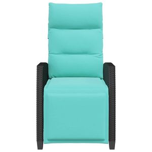 Sedia da giardino reclinabile in polyrattan nero, edizione standard - Product Image 5