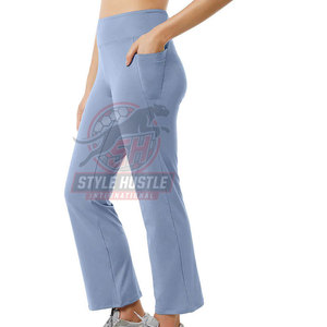 Pantalones Deportivos Acampanados para Mujer, Cómodos, con Estampado Personalizado, Ligeros, para Uso Casual - Product Image 3