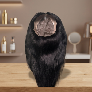 Peluca de cabello humano negro natural largo, base mono, calidad premium, cabello Remy, cabello indio para mujeres - Product Image 4