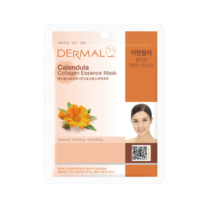 Mascarilla Facial de Colágeno DERMAL con Caléndula, Belleza Coreana, Cuidado de la Piel Coreano, Cosméticos Coreanos, Mascarilla Facial Cruelty-Free para Piel Sensible - Product Image 1