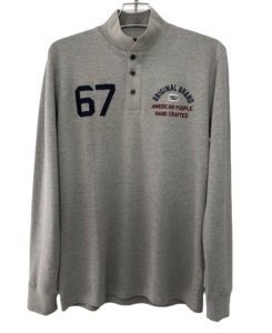 Camisa Casual Elegante para Hombre, Manga Larga, Antiarrugas, Transpirable, Poliéster/Algodón, Teñido, Corte Regular, Cuello Alto - Product Image 1