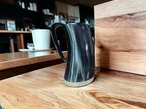 Jarra de cuerno estilo vikingo, jarra de cuerno de primera calidad, jarra de cuerno medieval, jarra de cerveza para cerveza, hidromiel, vino, café, para fiestas y bares. - Product Image 5