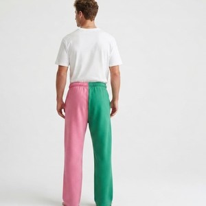 Pantalon de jogging personnalisé pour homme en molleton de coton, color block, avec cordon de serrage à la taille, couleur unie - Product Image 5