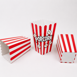 Vasos de Papel Personalizados Desechables de Doble Pared, Ecológicos, Recubiertos de PLA, de Grado Alimenticio, con Rayas, Lisos, para Cine y Snacks - Product Image 3