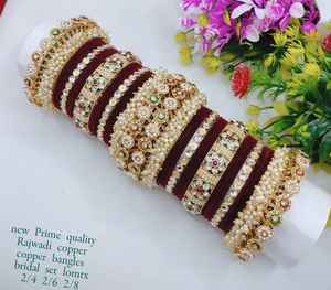 PADMAWATI BANGLES PRIVATE LIMITED – Ensemble de bracelets de luxe en tungstène plaqué or multicolores de haute qualité pour femmes, idéal pour les mariages et les fêtes - Product Image 1