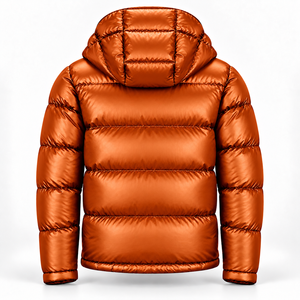 Mens Long Glossy Winter Coat Hooded Puffer Jacket <b>Quilted</b> Padding Full Zip High Collar Sleeve Pocket Waterproof Casual - Product Image 3