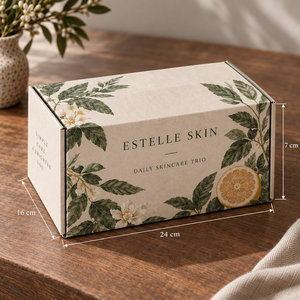 กล่องบรรจุภัณฑ์ไปรษณีย์ลูกฟูกพิมพ์ลาย ESTELLE Daily Skincare Trio แบบกำหนดเอง - Product Image 5