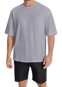 Nouveauté T-shirt décontracté pour homme à manches courtes 100% coton Col rond et épaules tombantes Couleur unie Surdimensionné Fabriqué au Bangladesh - Product Image 5