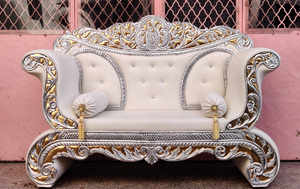 Canapé sculpté à la main de style trône, ensemble de canapés de luxe pour scène de mariage, canapé royal de style européen pour la décoration d'événements - Product Image 3