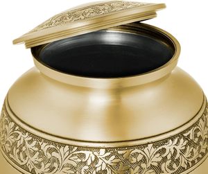 Urne funéraire royale en aluminium pour adultes, décorative, pour cendres, avec un artisanat artistique de qualité supérieure - Product Image 4
