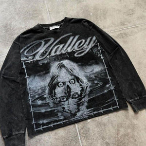 Graphic Screen Print With Layered Sleeve Comfort Double Sleeve T <b>Shirt</b> Screen Printed T <b>Shirts</b> Best Selling Wholesale Low MOQ - Product Image 2