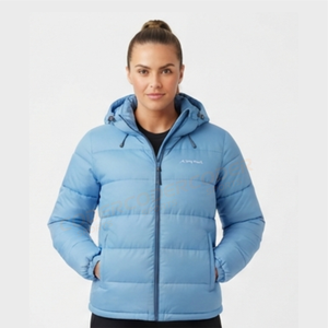 Women's Winter Warm Bubble Puffer <b>Jacket</b> Breathable Nylon Coats with Shiny Light Zipper Closure Printed <b>Pattern</b> Hooded <b>Jackets</b> - Product Image 3