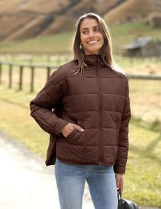 Women's Lightweight <b>Packable</b> Hooded Winter Quilted Puffer <b>Jacket</b> Detachable Sleeves Hat Zipper Closure Waterproof Wool - Product Image 5