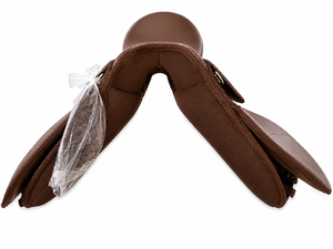 Selle de dressage anglaise Euro Rider 01 en cuir véritable avec arceau en plastique, couleur marron, pour usage équestre - Product Image 2